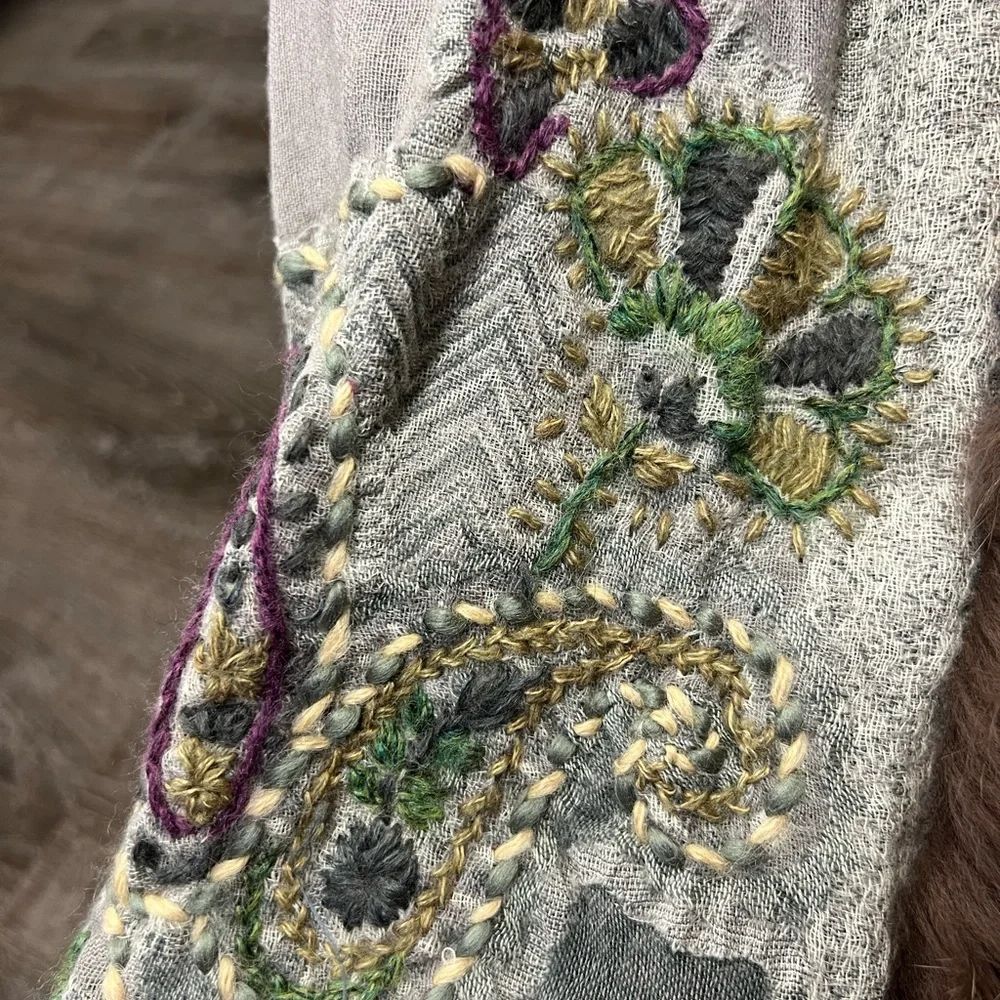 Luxurious Fur Fringe Wrap Scarf - Picture 4 of 8